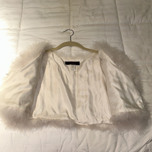 Anthropologie Blush Feathered Capelet - Picture 7 of 10